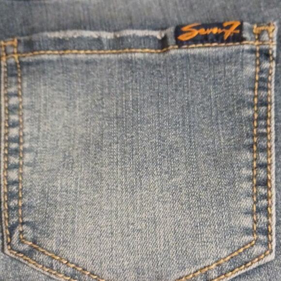 7 SEVEN Women's Denim Crop Jeans with Embroidered Strip. Size 2. - Picture 12 of 16
